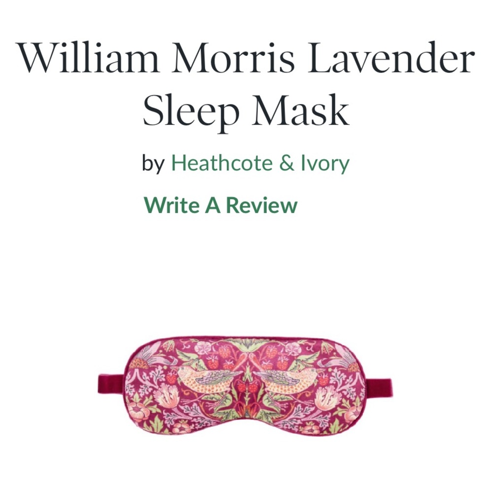 Heathcote & Ivory William Morris Lavender Sleep Mask - Pink